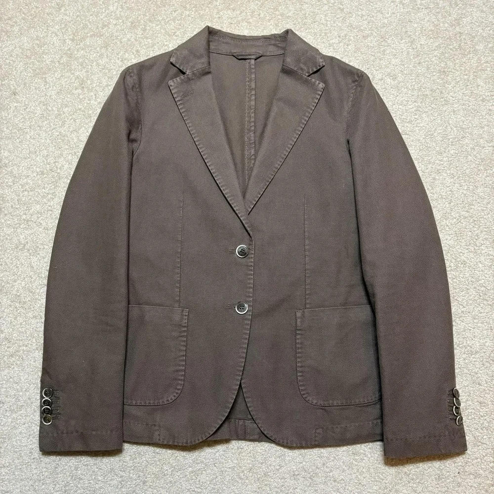 L.B.M. 1911 Blazer Mens Small 32-35 Brown Cotton Slim Fit Two Button Sport‎ Coat